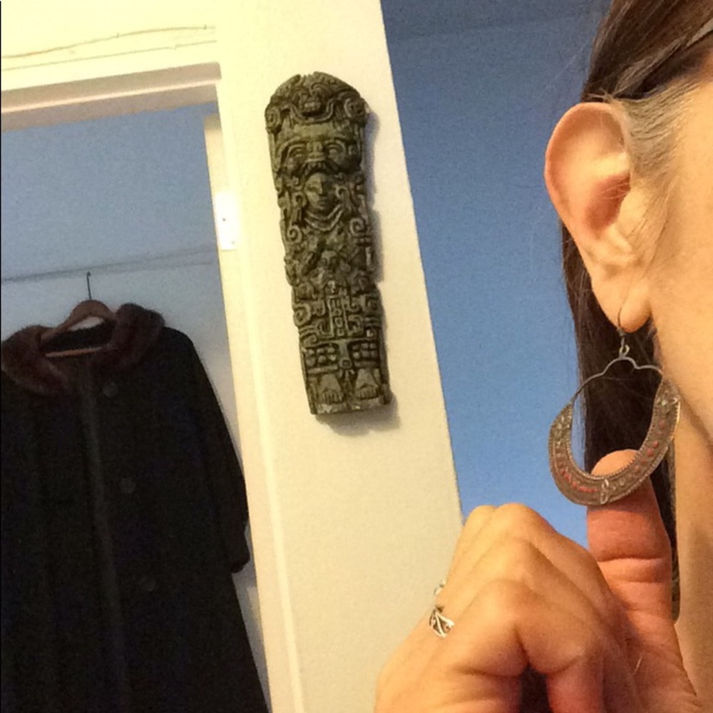 Vintage (early 70s) Silver Earrings - Picture 4 of 4